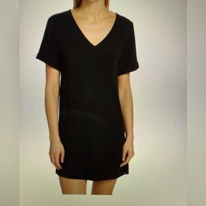 Splendid Black Sylvia V-Neck T-shirt Dress